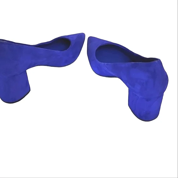 Wittner shoes suede block heels in indigo blue size 6 - Picture 5 of 5